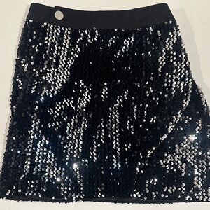 Black Sequin Mini Skirt